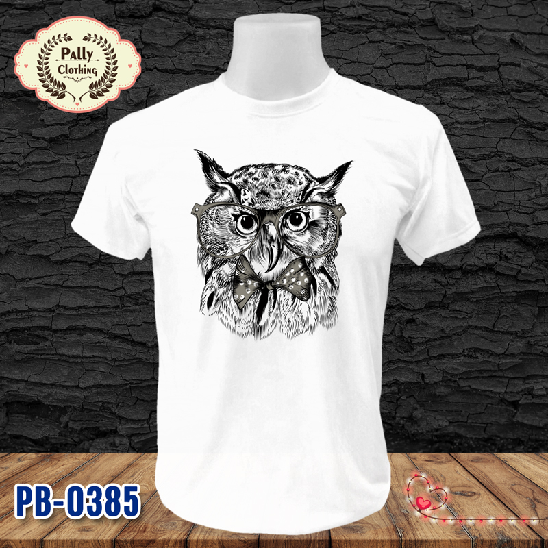 เสื้อยืดลายฮิป PB-0385 ลายนกฮูก