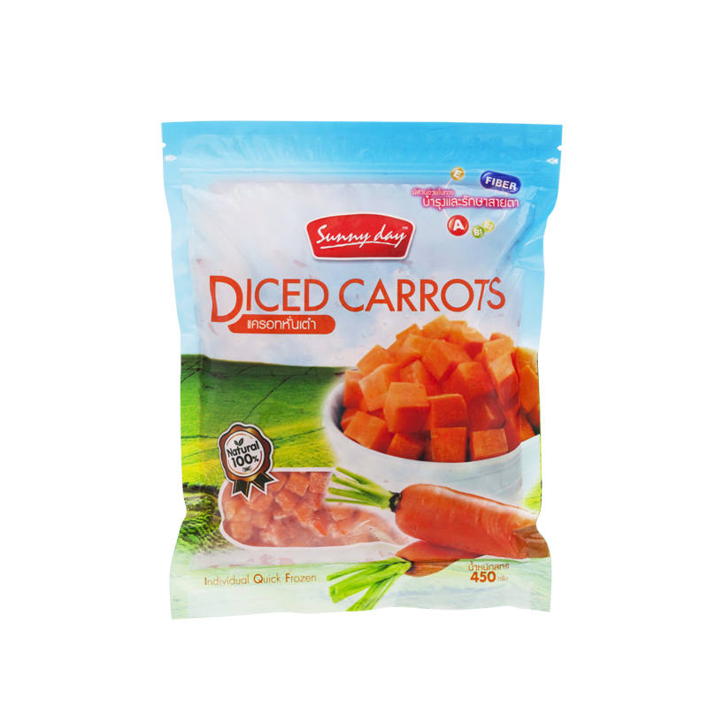 Sunny Day Frozen Diced Carrot 450 g. ซันนี่เดย์ แครอทหั่นเต๋า แช่แข็ง 450 กรัม (05-8898)