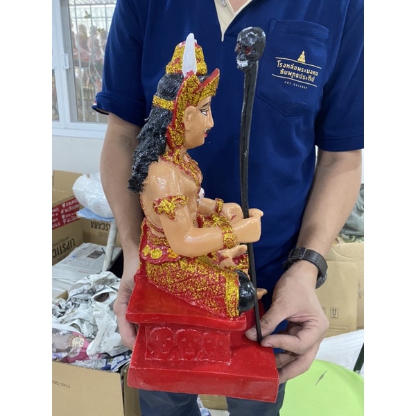 พญายม ท่านยม องค์ใหญ่ กว้าง7นิ้วครึ่ง ยาว7นิ้ว สูง16นิ้ว ยมบาล