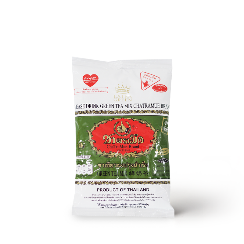 ชาตรามือ ชาเขียวเอ็กซ์ตร้ากรีน สูตรเข้มข้น Cha Tra Mue (Extra Green) Green Tea Mix 180 g. (05-8170)
