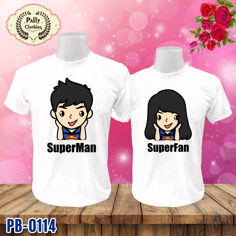 เสื้อคู่รัก PB-0114 ลาย SuperMan กับ SuperFan
