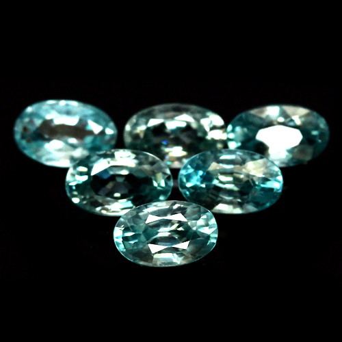 เพทายสีฟ้าทะเล (Zircon) 6.90 กะรัต 18 ชิ้น