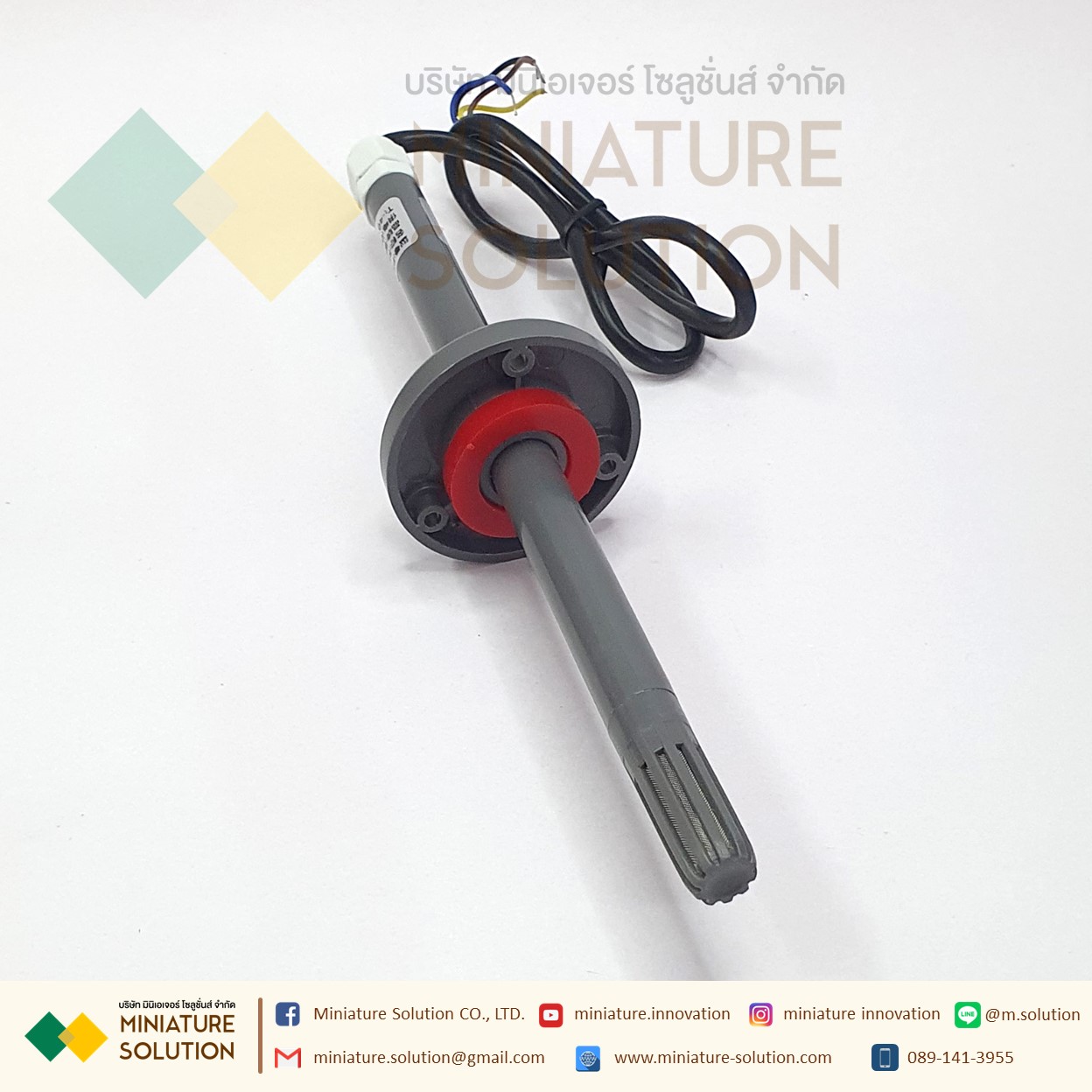 Pipeline temperature and humidity sensor high-precision new wind speed Modbus RS485 long pole temperature and humidity (with flange) duct เซนเซอร์วัดอุณหภูมิ ความชื้นในท่อลม