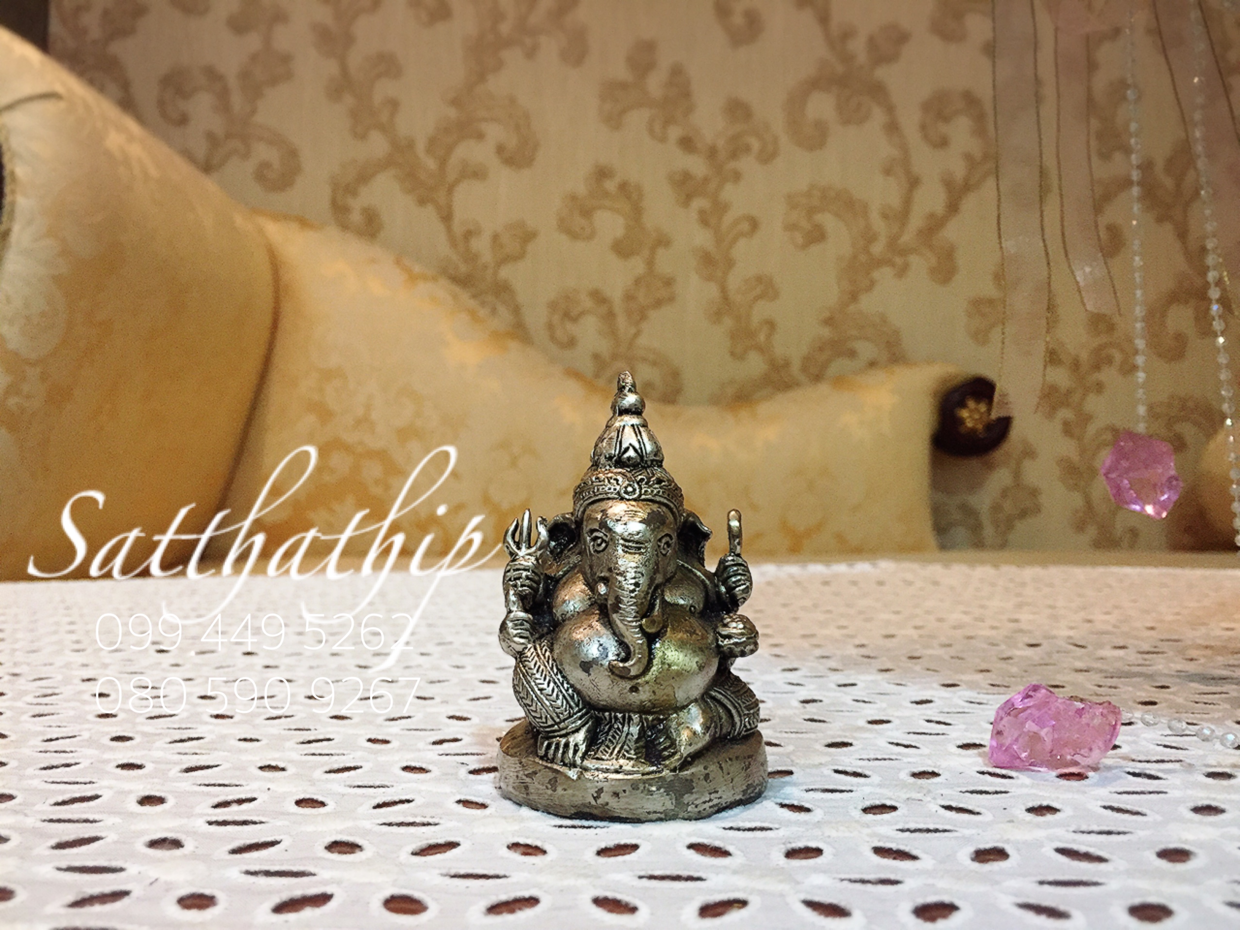 พระพิฆเนศปาง พระรีนาโมจัน คณปติ (ทองเหลือง ชุบเงิน) - Ganesha: Lord of Success