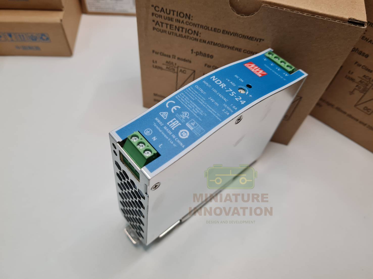 Mean Well รุ่น NDR-75-24 DIN Rail Power Supply, 24V dc Output Voltage, 3.2A Output Current