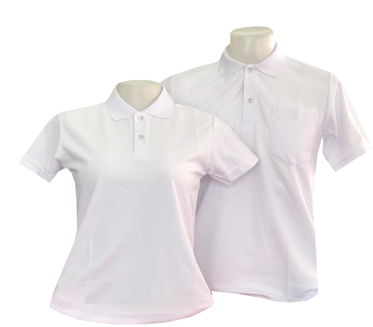 เสื้อโปโลสีขาว ไซส์ S, M, L, XL, 2XL,3XL