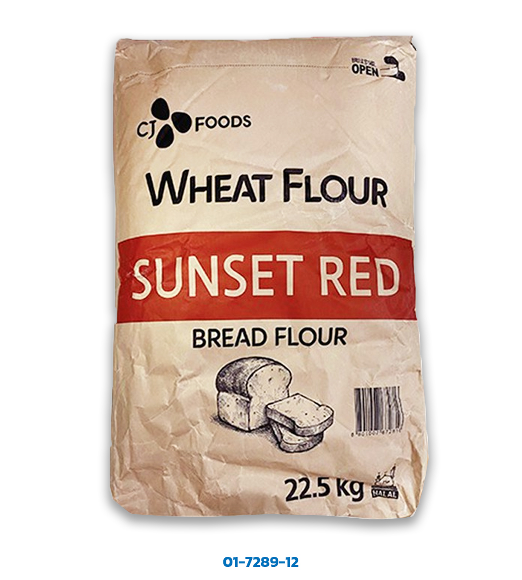 แป้งขนมปัง Sunset Red Unbleached Bread Flour from Korea นำเข้าจากเกาหลี กระสอบ 22.5 กก. (01-7289-12)