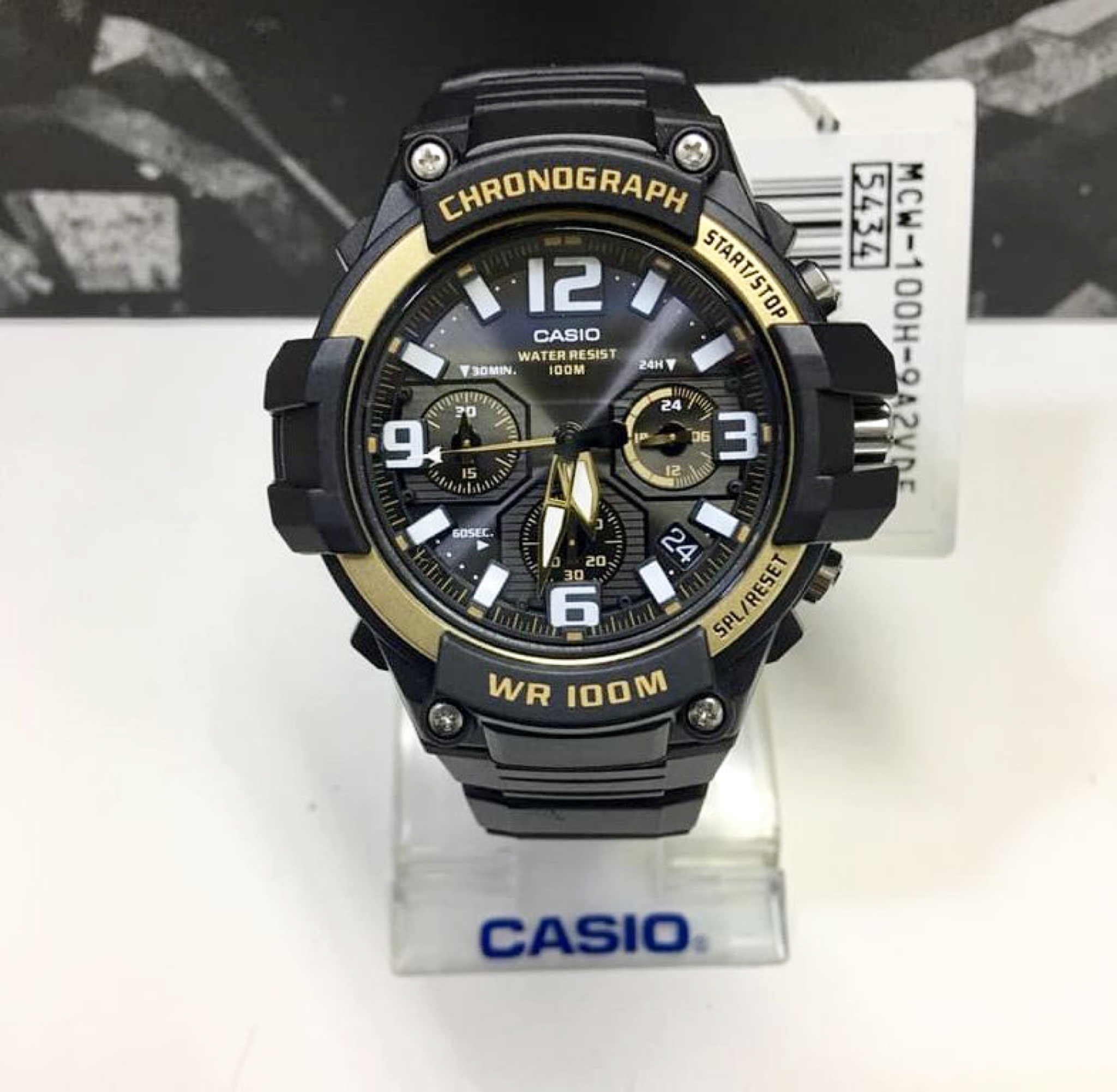 CASIO นาฬิกาข้อมือ นาฬิกากันน้ำ นาฬิกาของแท้ ประกันศูนย์ CMG 1 ปี รุ่น MCW-100H-9A2