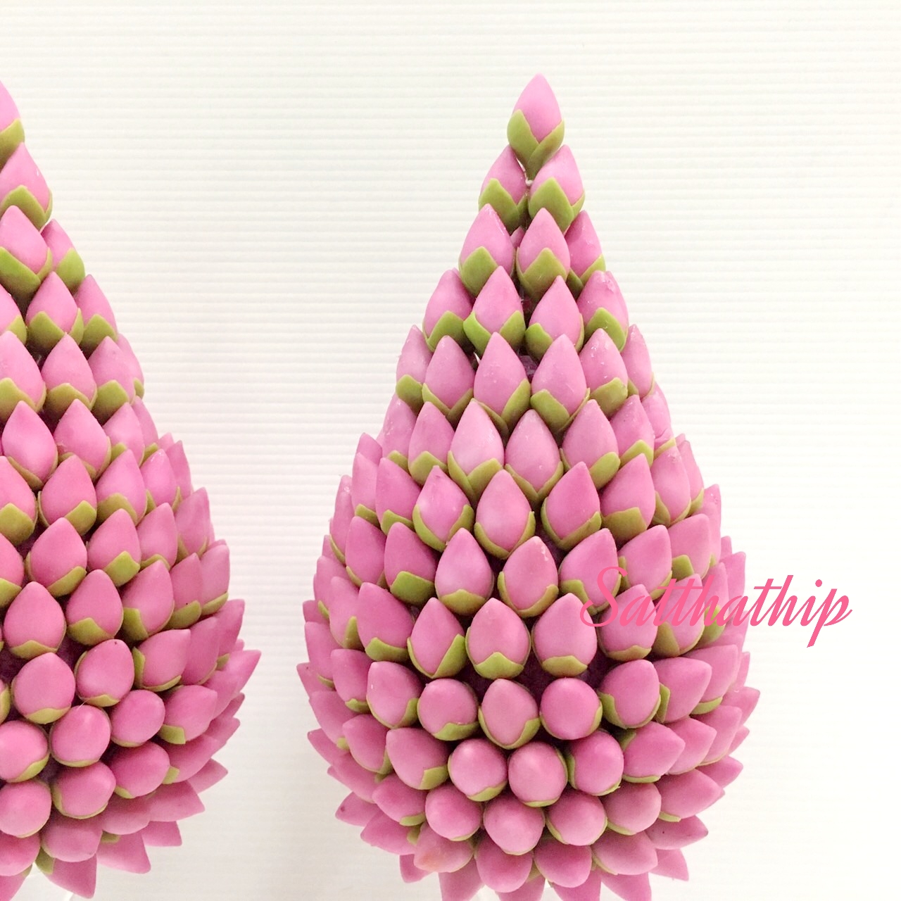 พานพุ่มดอกบัว ประดิษฐ์จากดิน [4 นิ้ว 1,750 บาท/คู่]