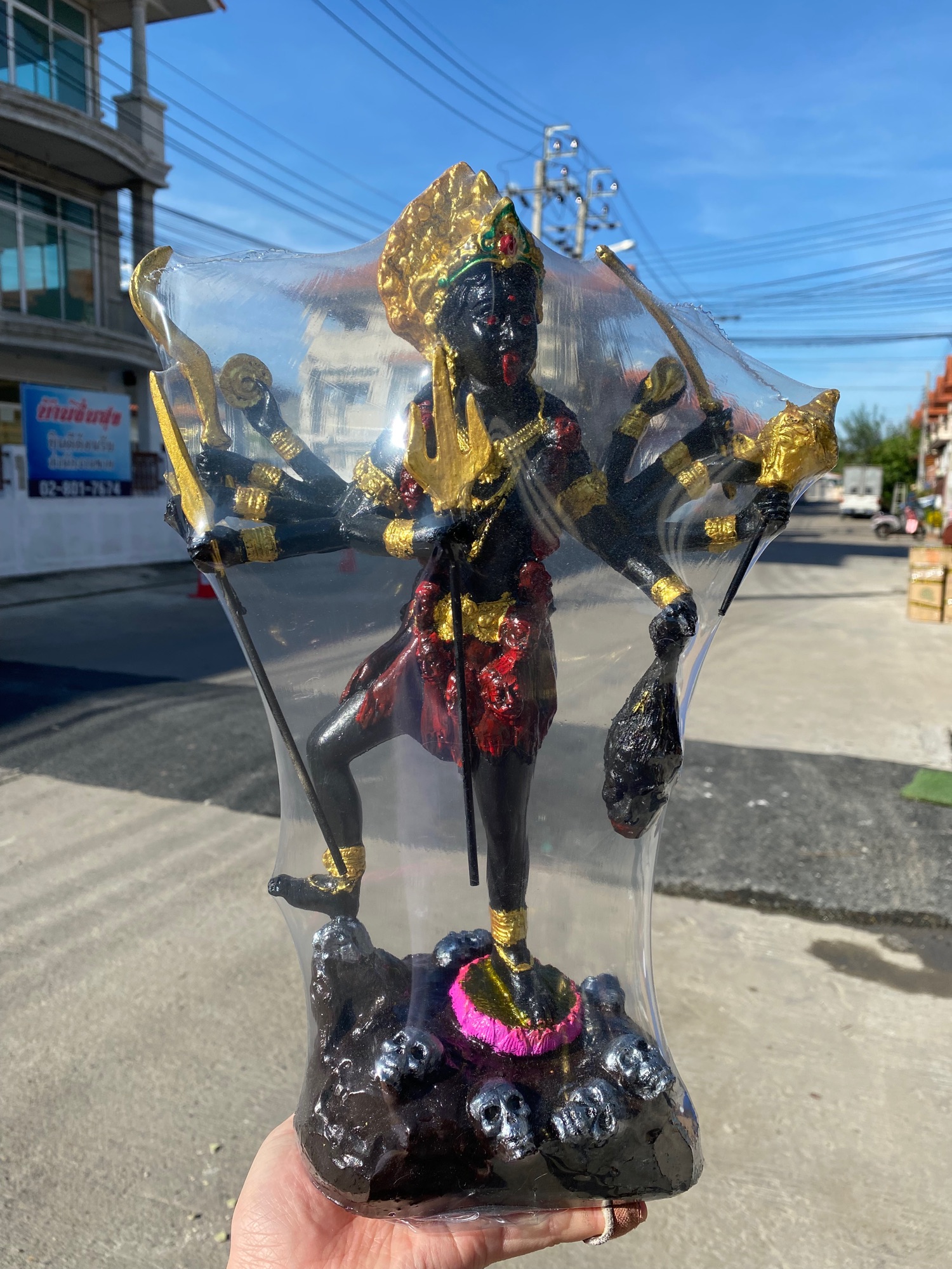 พระเเม่กาลี ปางปราบมาร สูง15นิ้ว กว้าง 9 นิ้ว