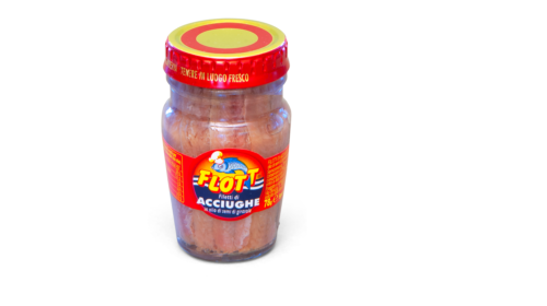 Flott ปลาแอนโชวี ฟิลเล่ ในน้ำมันดอกทานตะวัน Anchovies Fillet in Sun Flower Oil 78 g.(05-8679)