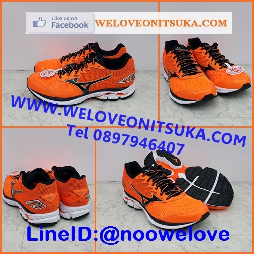 Mizuno Wave Rider 20 สีส้มคาดดำ สำหรับหน้าเท้ากว้าง รองเท้าวิ่งออกกำลังกาย ยอดนิยม สีสวย นุ่มใส่สบายเท้า เบา น่าใช้ J1GC170410