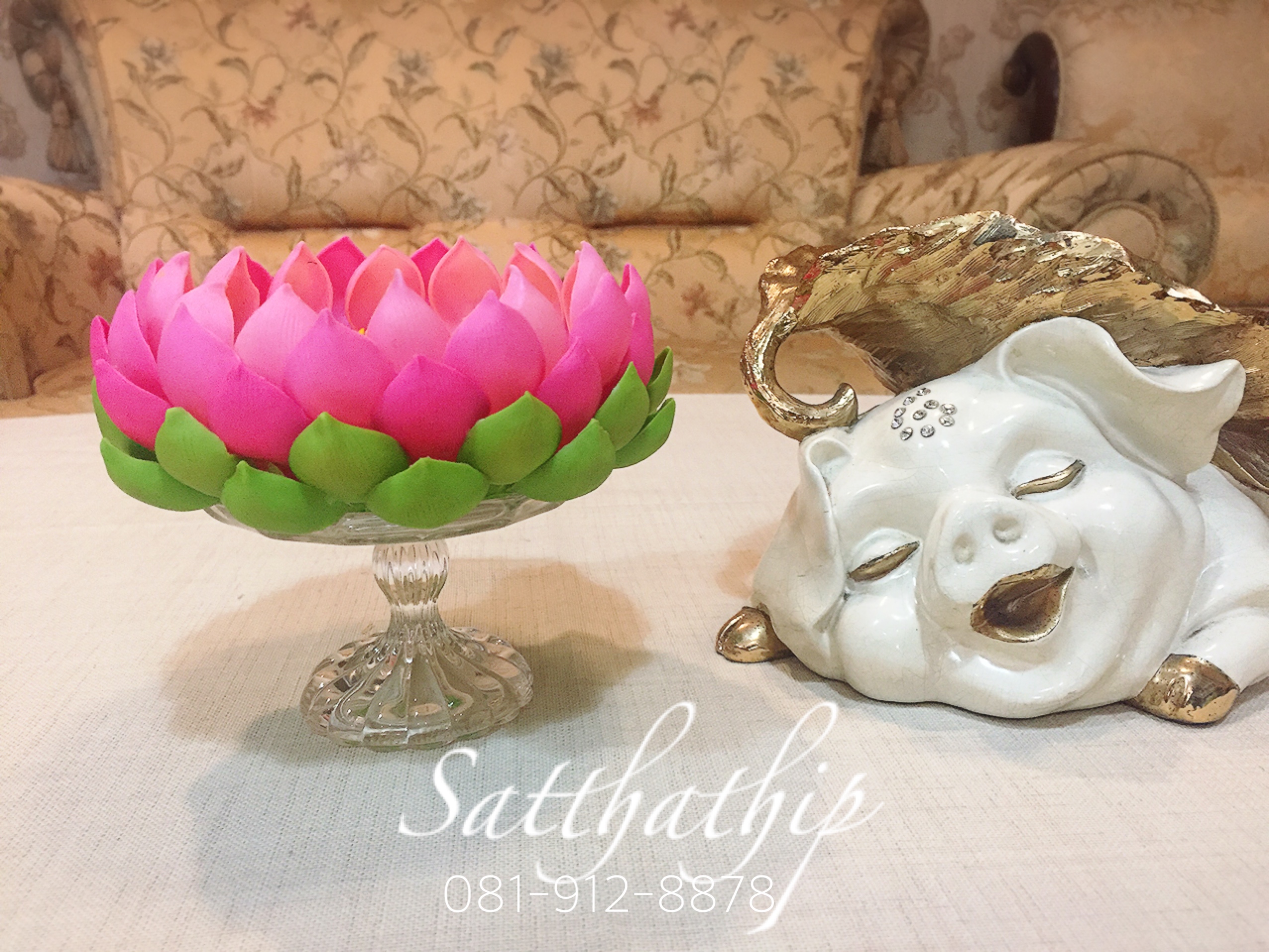 ถาดบัว ประดิษฐ์จากดิน - ฐานบัว ประดิษฐ์จากดิน - พานบัว ประดิษฐ์จากดิน - ถาดบัวดินปั้น - ฐานบัวดินปั้น - พานบัวดินปั้น -Tray