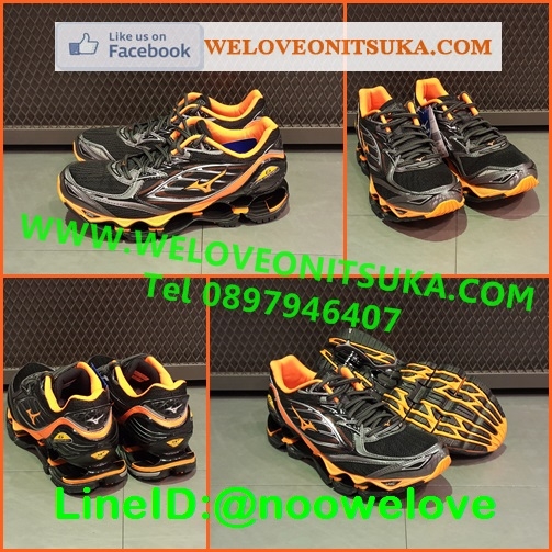 รองเท้าวิ่ง Mizuno Wave Prophecy6 สีดำส้ม สุดยอดรองเท้าวิ่งออกกำลังกาย ยอดนิยม รองรับแรงกระแทกอย่างดี สีสวย ใส่สบายเท้า สวย น่าใช้ J1GC170054