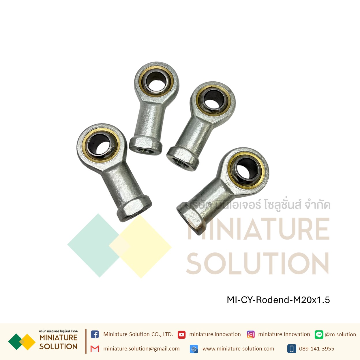 ลูกปืนตาเหลือก Mini Air Cylinder Female Thread Fisheye ก้านเชื่อมต่อแบริ่ง M5x0.8 M6x1 M8x1.25 M10x1.25 M12x1.25 M14x1.5M16x1.5 M18x1.5 M20x1.5 M27x2