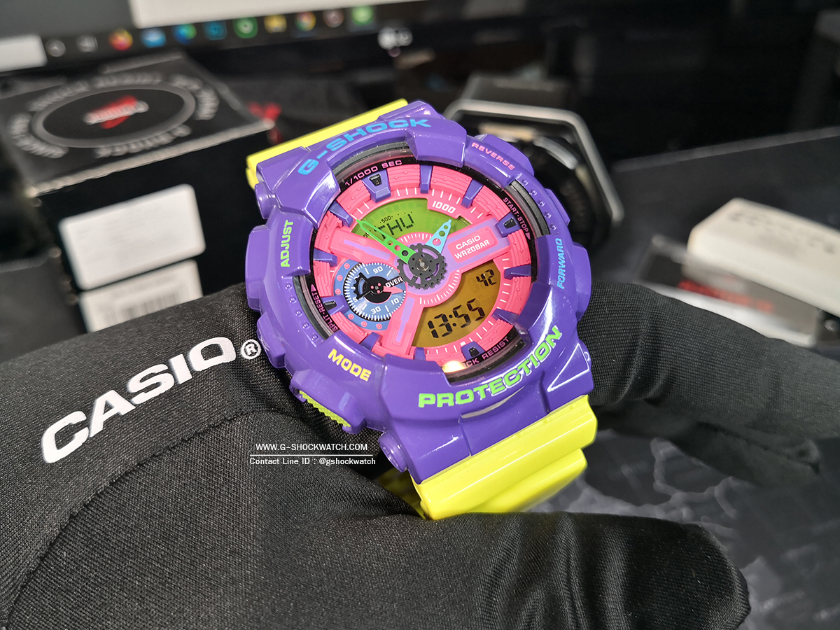 CASIO G-SHOCK นาฬิกาข้อมือ นาฬิกากันน้ำ นาฬิกาของแท้ ประกันศูนย์ CMG 1 ปี รุ่น GA-110HC-6A