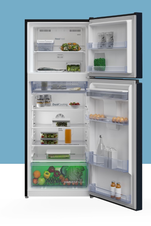 ตู้เย็น2ประตูBEKOขนาด13.2 คิว มีที่กดน้ำหน้าตู้ รุ่น RDNT401I20DSHFSUBL