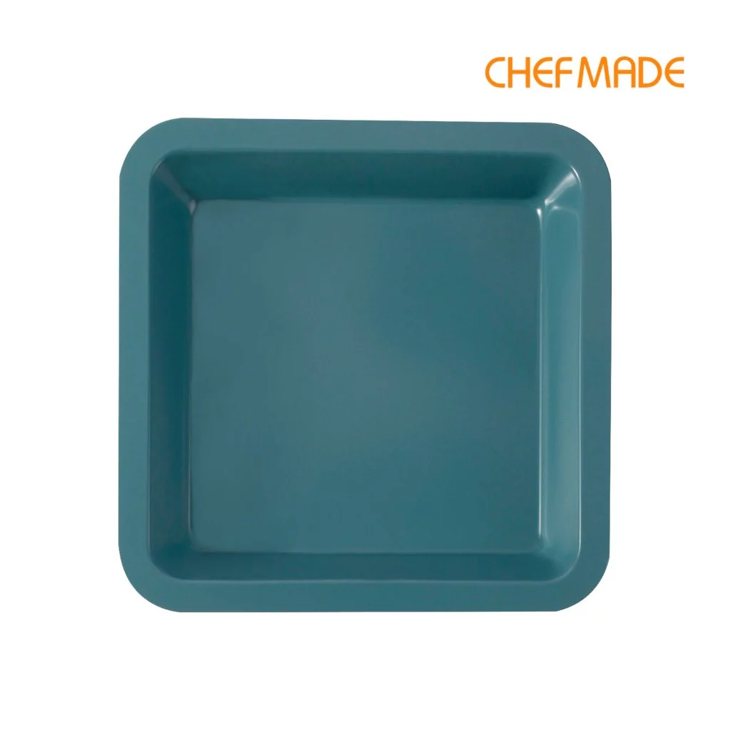 Chefmade WK10020- 9'' Non Stick Square Cake Pan 267 x 267 x 51 mm.(Green) (12-8675)