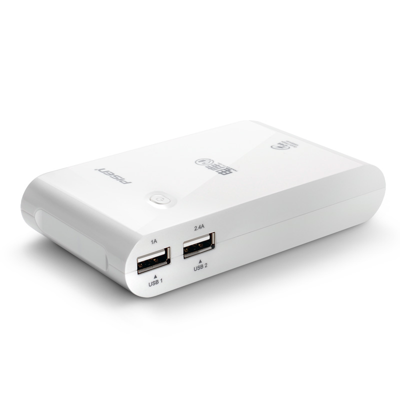 PISEN แบตสำรองแท้ 10,000 mAh พาวเวอร์แบงค์ Power Station รุ่น TS-D043 Dual USB คู่ 5V-2A ชาร์จเร็ว เก็บประจุเต็มที่ได้ยาวนาน มากกว่า 1,000 ครั้ง พกพาสะดวก ฟรี!! สาย Micro USB - สีขาว