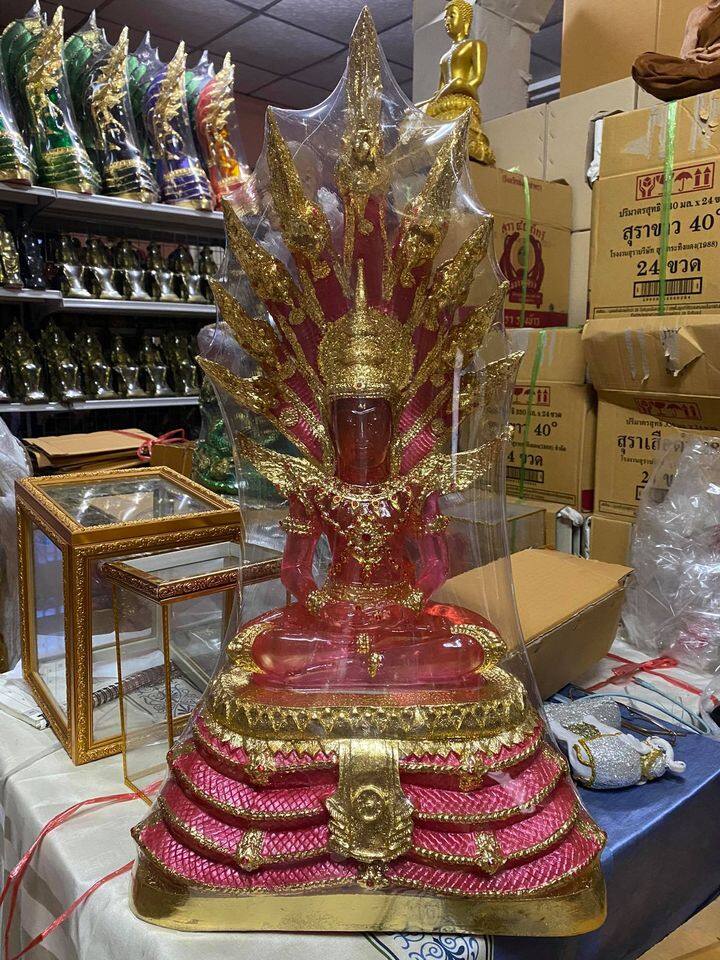 พระเเก้วนาคปรก องค์ใหญ่ พระเเก้วสีประจำวัน สูง 27 นิ้ว