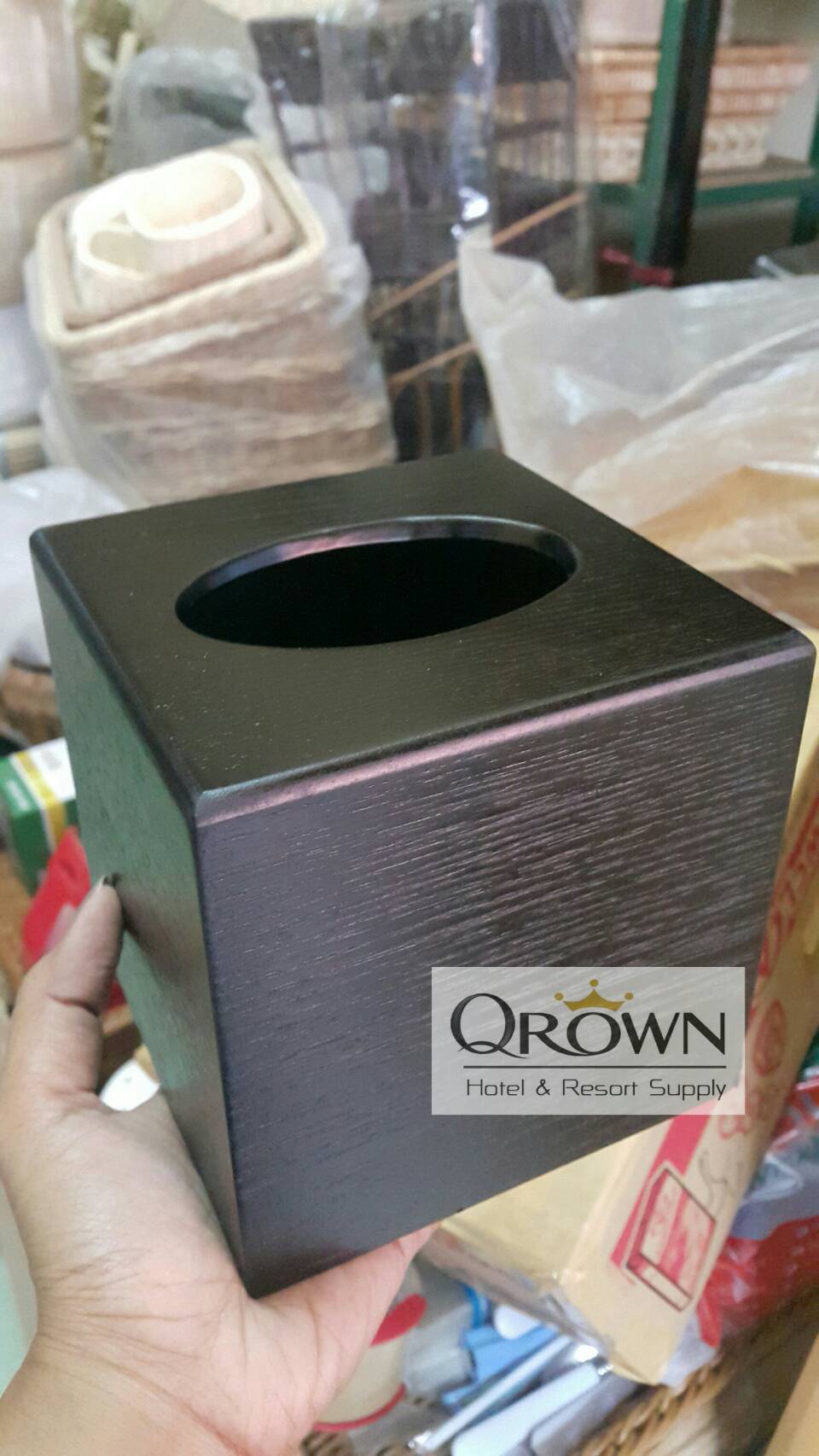 กล่องทิชชูไม้ กล่องทิชชูสีดำ ขายส่ง