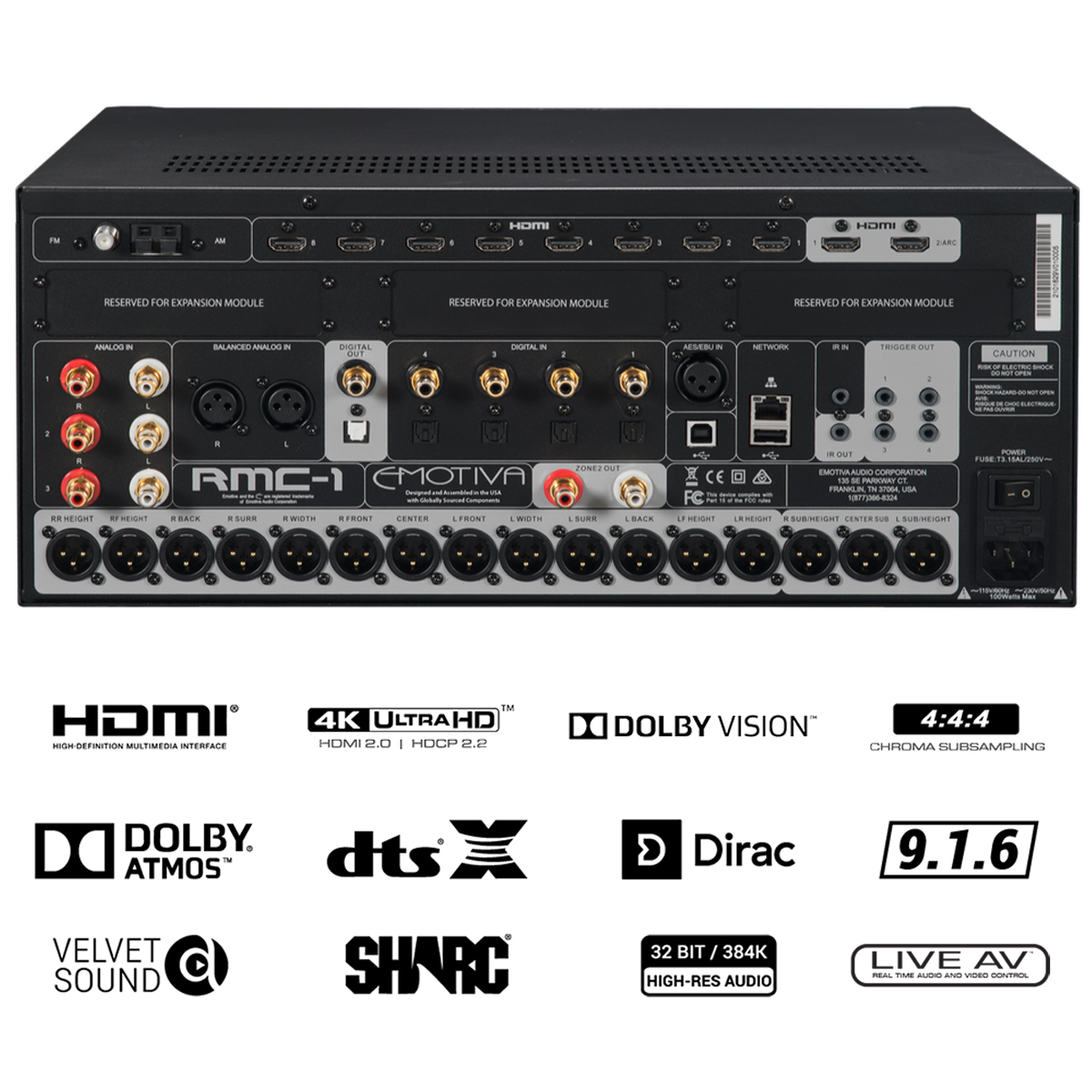 Emotiva RMC-1 16 Channel Dolby Atmos & DTS:X Cinema Processor