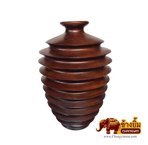 แจกันเกรียวปากแคบ สูง 12 นิ้ว สีโอ๊ค