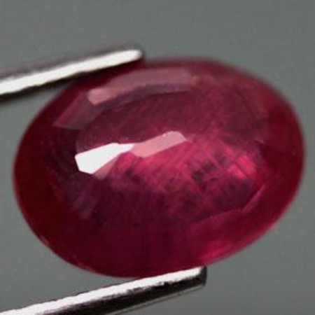 พลอยทับทิม (Ruby) 3.45 กะรัตสีแดงชมพู