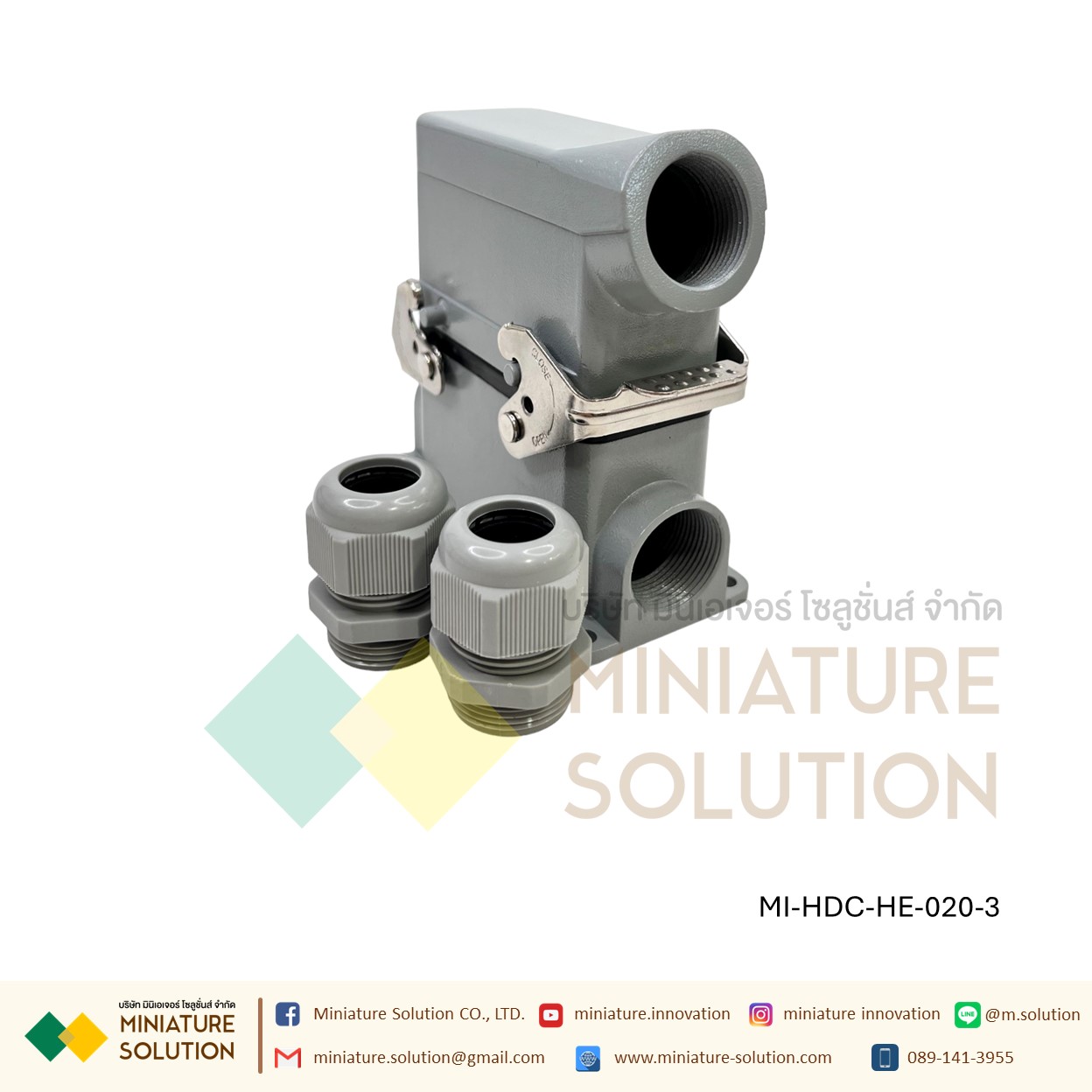 ปลั๊กเชื่อมต่อใช้สำหรับงานหนัก Heavy Duty Connectors Power แบบขันสกรู16A 500V HDC-HE-4/6/10/16/20/24/32/48 3 ช่อง