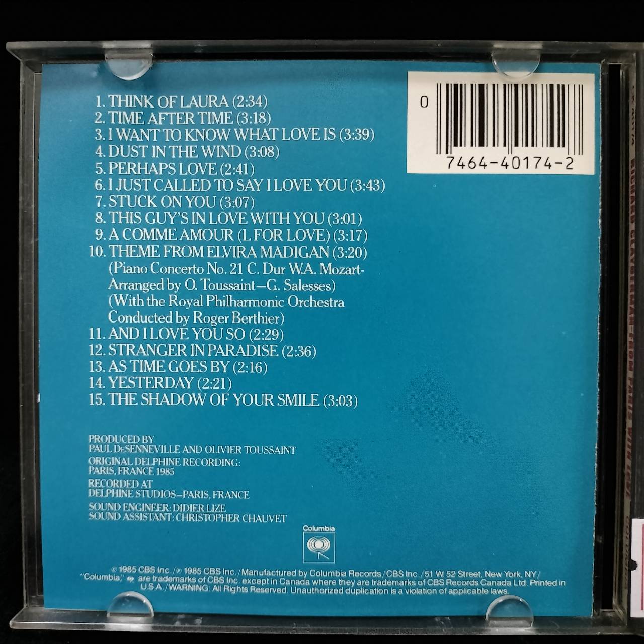 Richard Clayderman – From Paris With Love / USA / แผ่นมีรอยปากกา / แผ่นดี