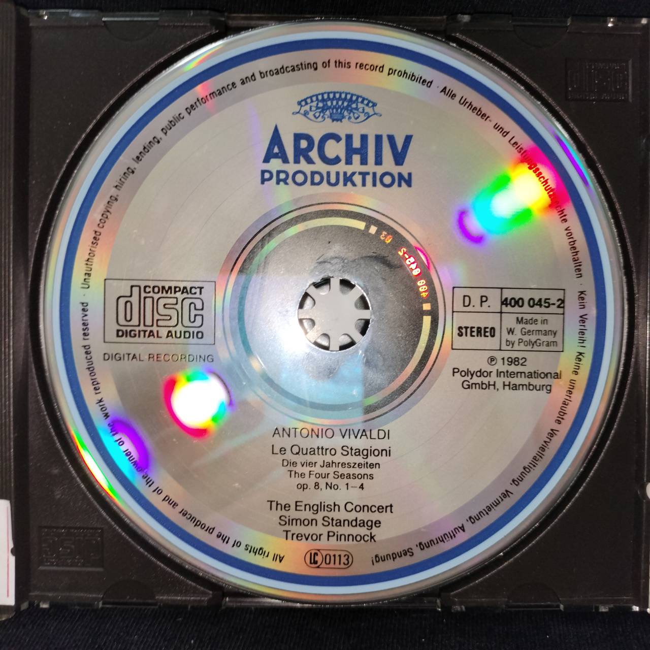 Antonio Vivaldi, The English Concert, Simon Standage, Trevor Pinnock – Le Quattro Stagioni / GERMANY / แผ่นดี