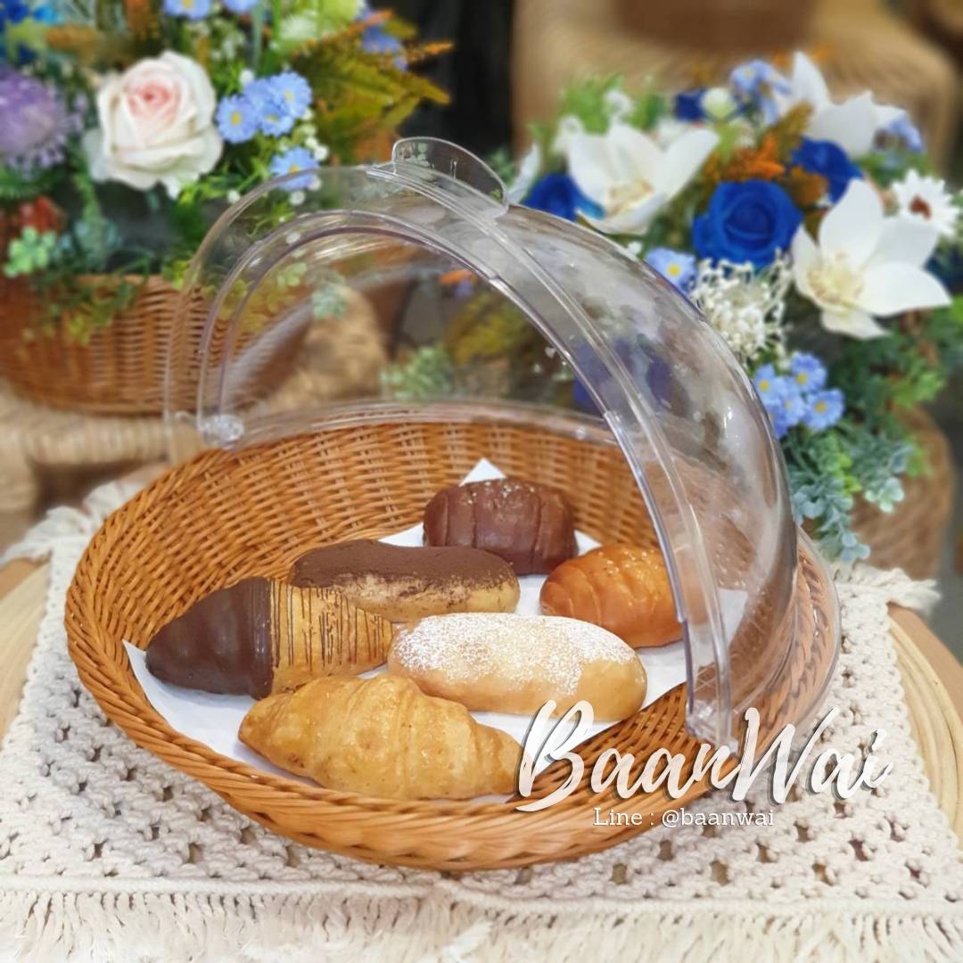 ถาดหวายเทียม ฝาครอบใส