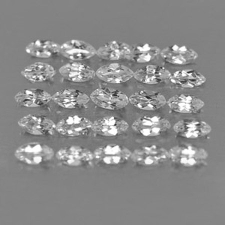 แซฟไฟร์ขาว (White Sapphire) 0.97 กะรัต 25 ชิ้น