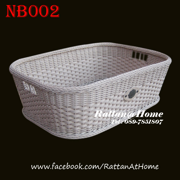 ตะกร้าใส่ผ้า หวายเทียม