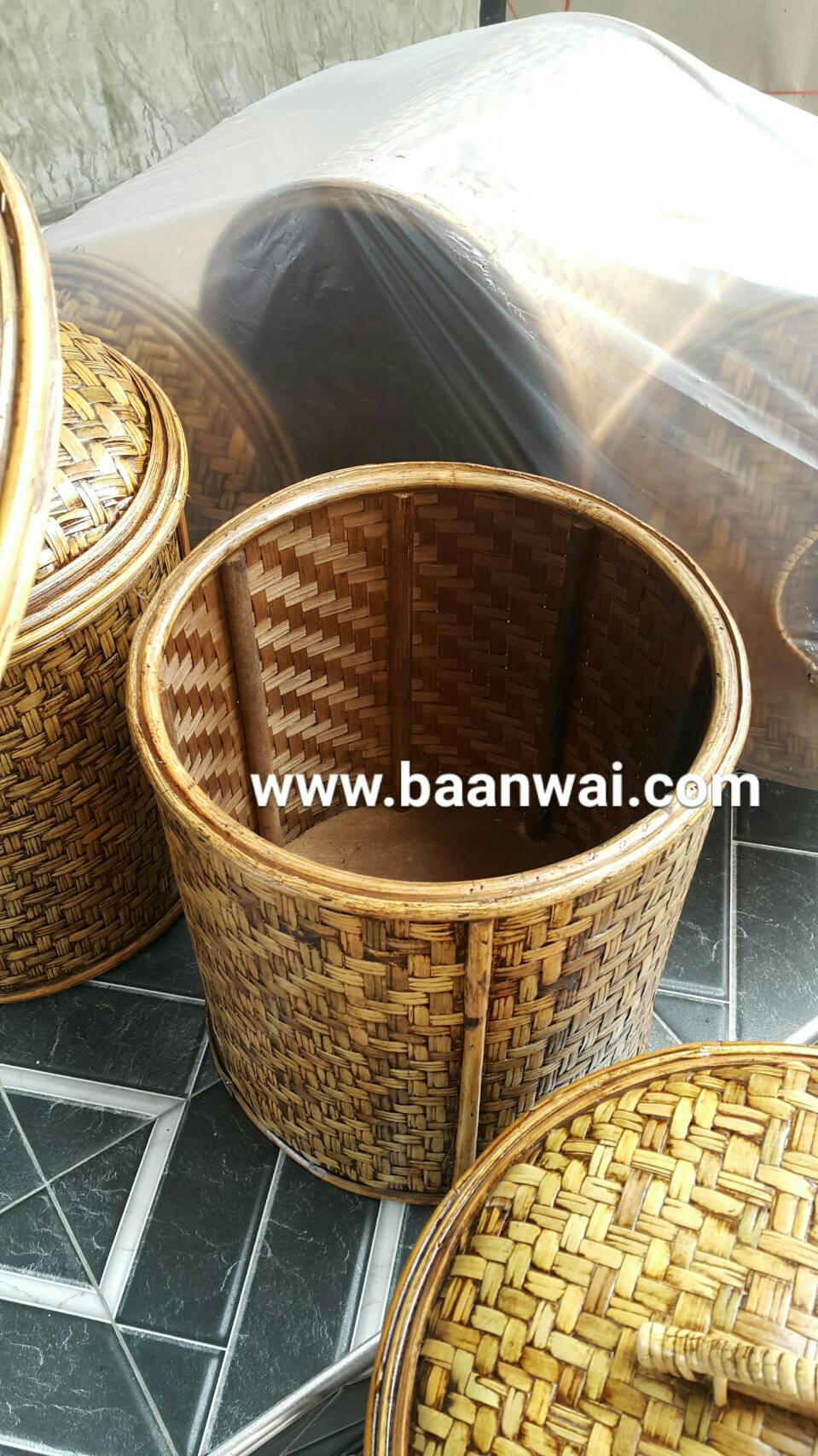 ตะกร้าผ้า หวายแท้ ถังหวายใส่ผ้า ตะกร้าผ้าซัก