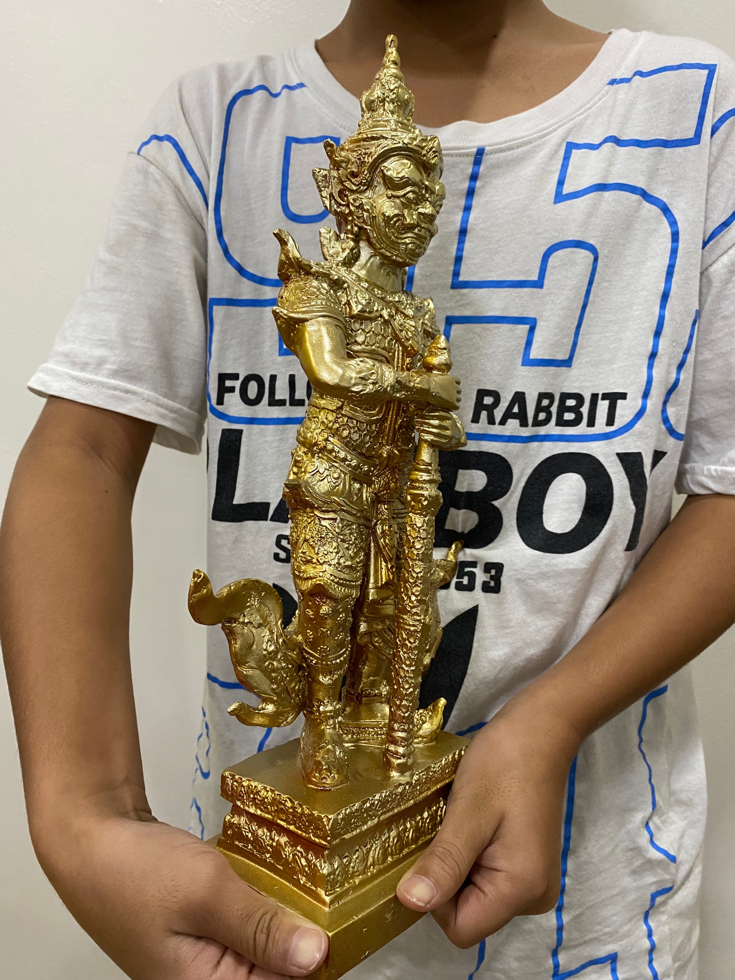 ท้าวเวสสุวรรณ เนื้อทองเหลือง สูง14นิ้ว สีทองหรู