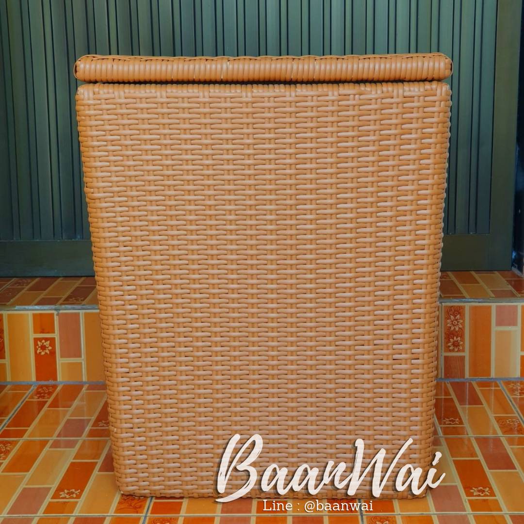 ตะกร้าผ้า หวายเทียม ขนาด 40*50*60cm สีน้ำตาล