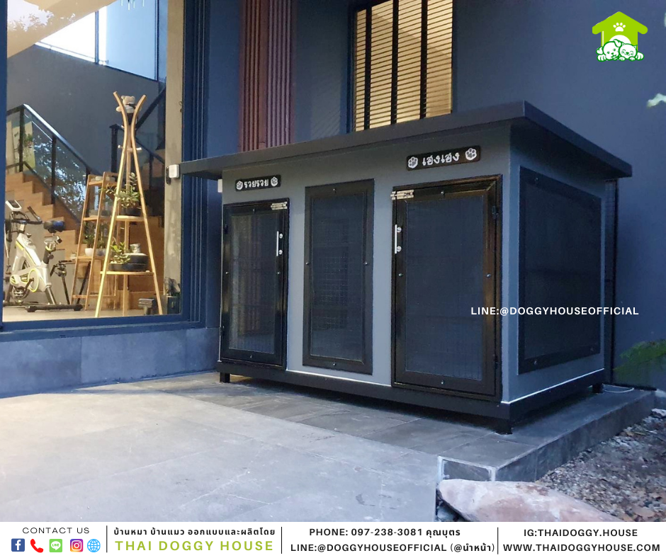 บ้านหมา 2ประตู Box style