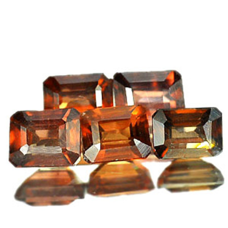 เพทายดิบสีน้ำตาล (Zircon) 2.72 กะรัต 5 ชิ้นไม่เผา