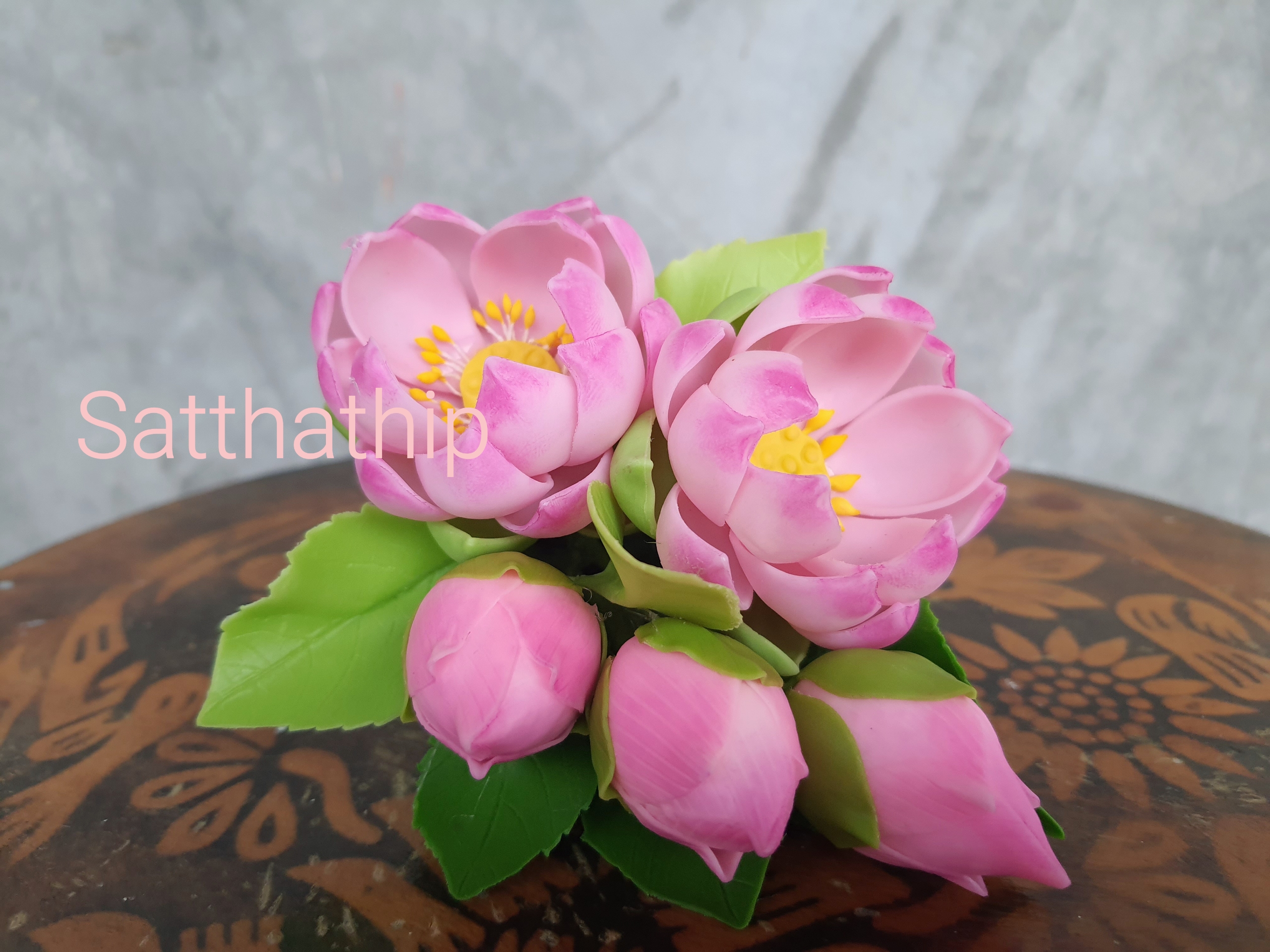 กรวยดอกบัว ประดิษฐ์จากดิน