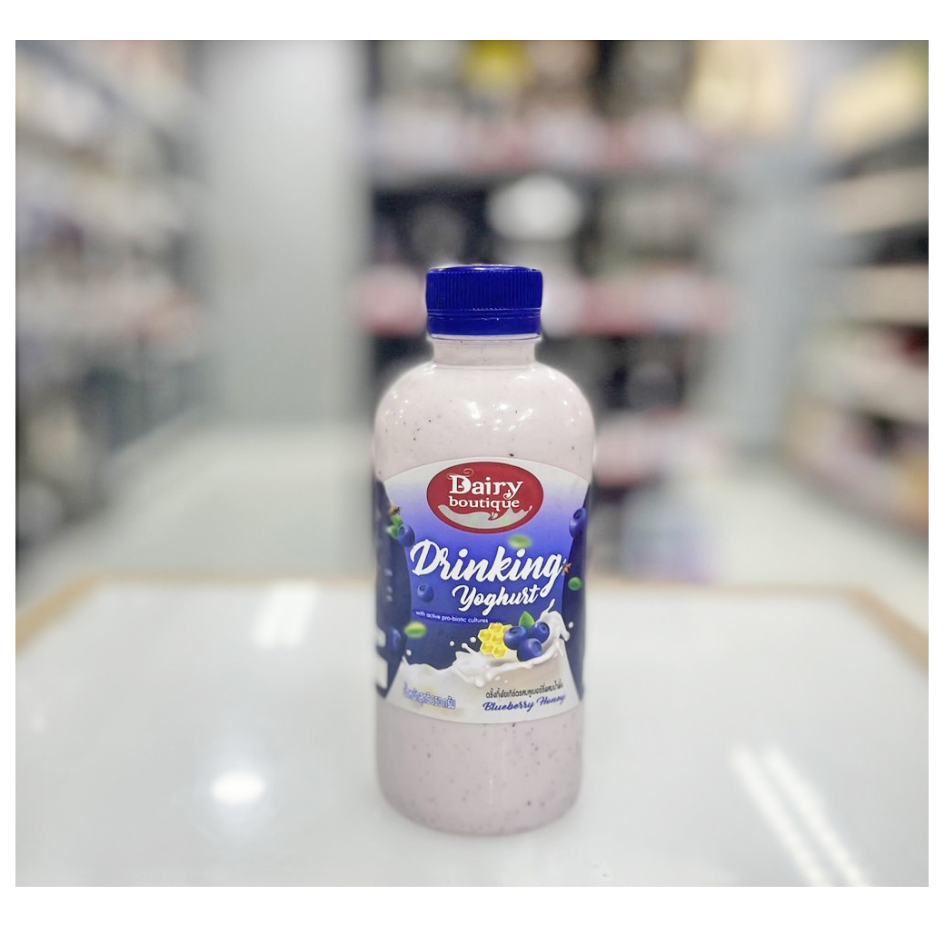 Dairy Boutique Drinking Yoqhurt Blueberry-Honey โยเกิร์ตพร้อมดื่ม บลูเบอรี่-น้ำผึ้ง 350 ml. (02-8773)
