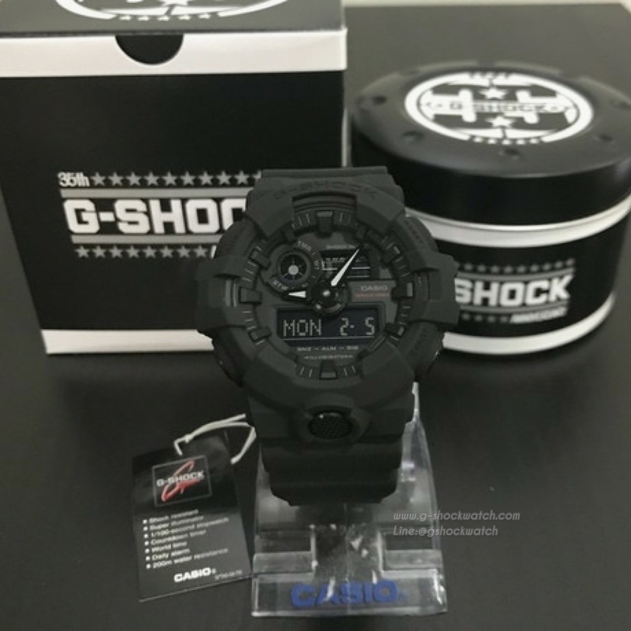 CASIO G-SHOCK นาฬิกาข้อมือ นาฬิกากันน้ำ นาฬิกาของแท้ ประกันศูนย์ CMG 1 ปี รุ่น GA-735A-1A