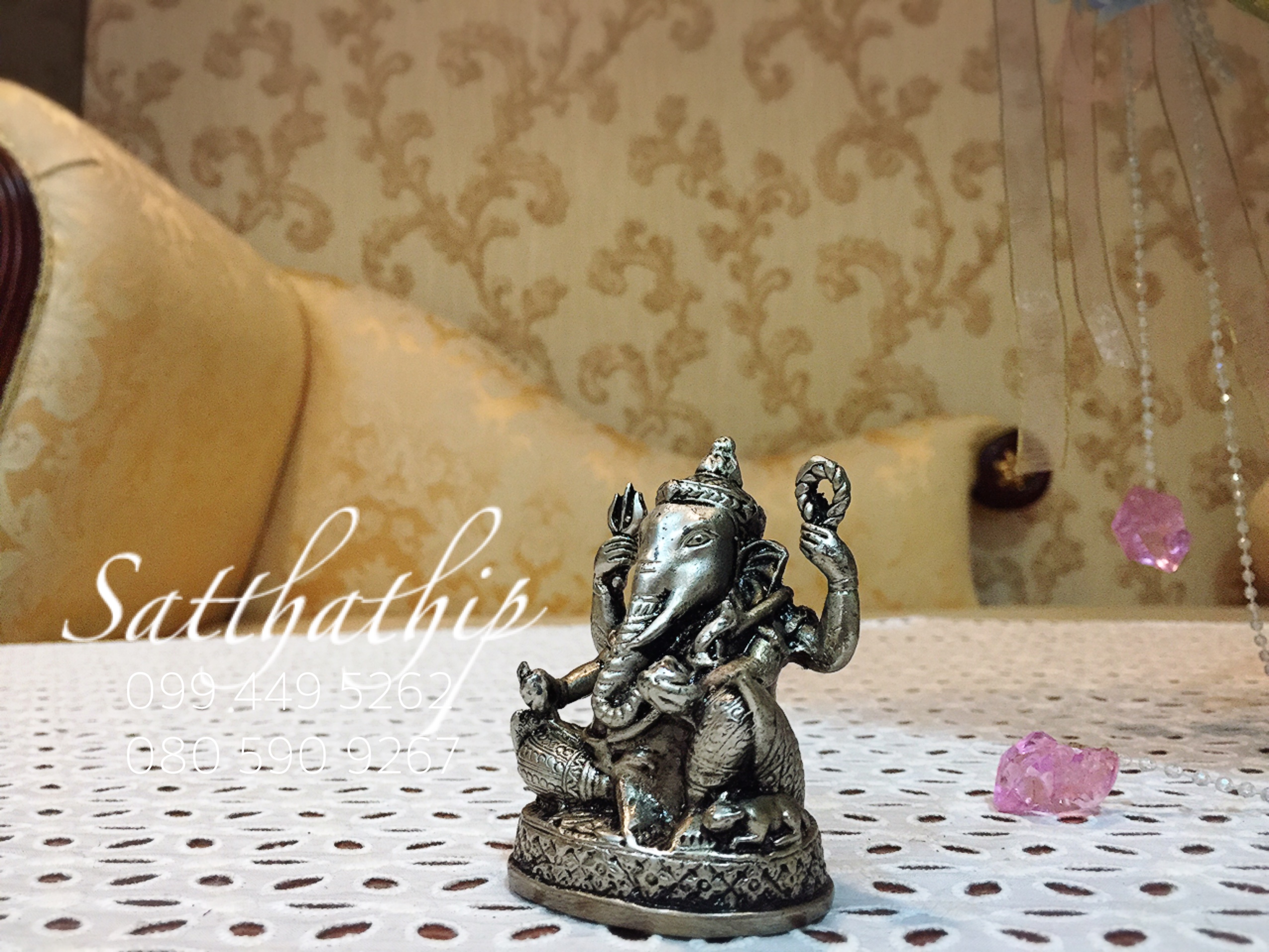 พระพิฆเนศปาง พระรีนาโมจัน คณปติ (ทองเหลือง ชุบเงิน) - Ganesha: Lord of Success