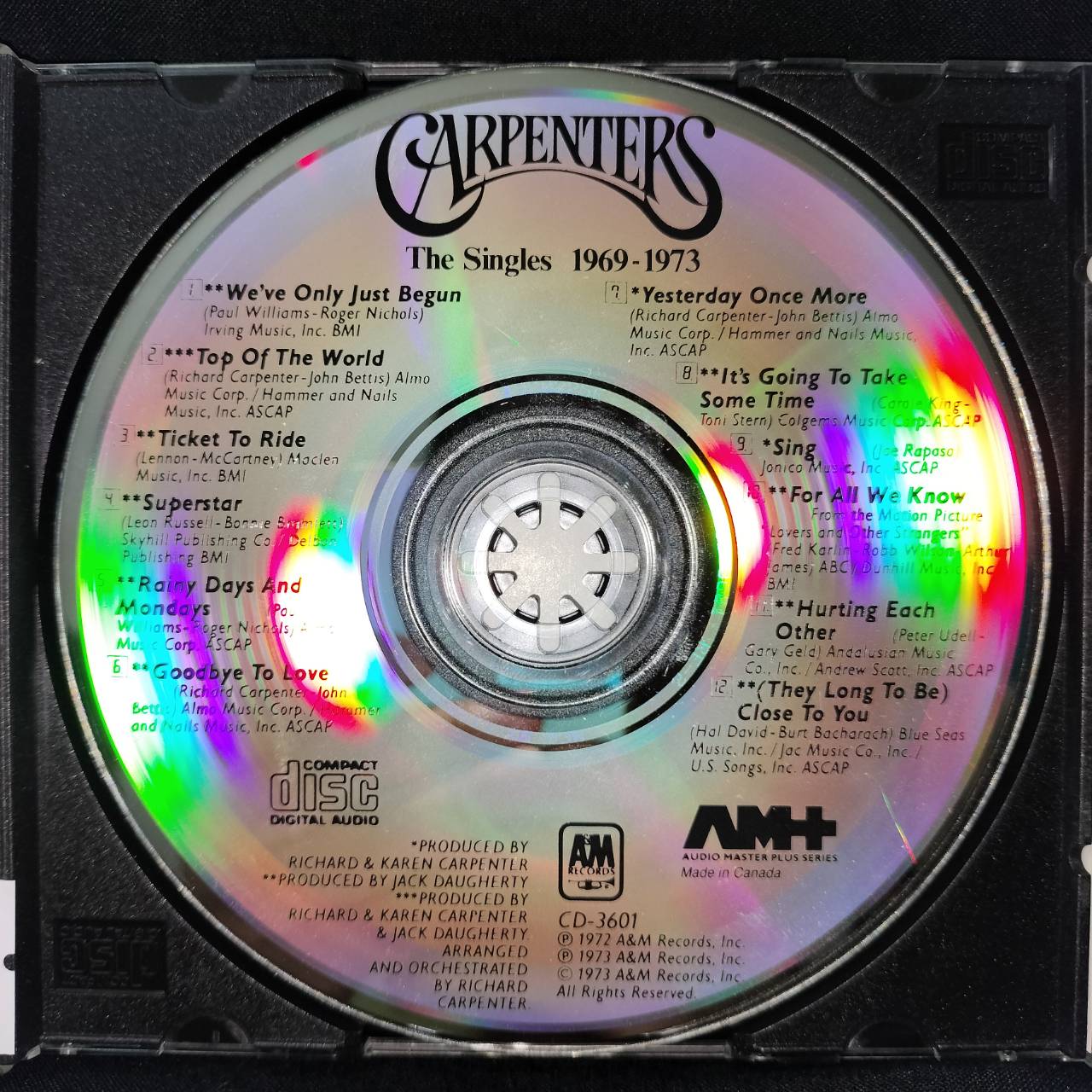 Carpenters – The Singles 1969-1973 / CANADA / แผ่นเป็นรอย