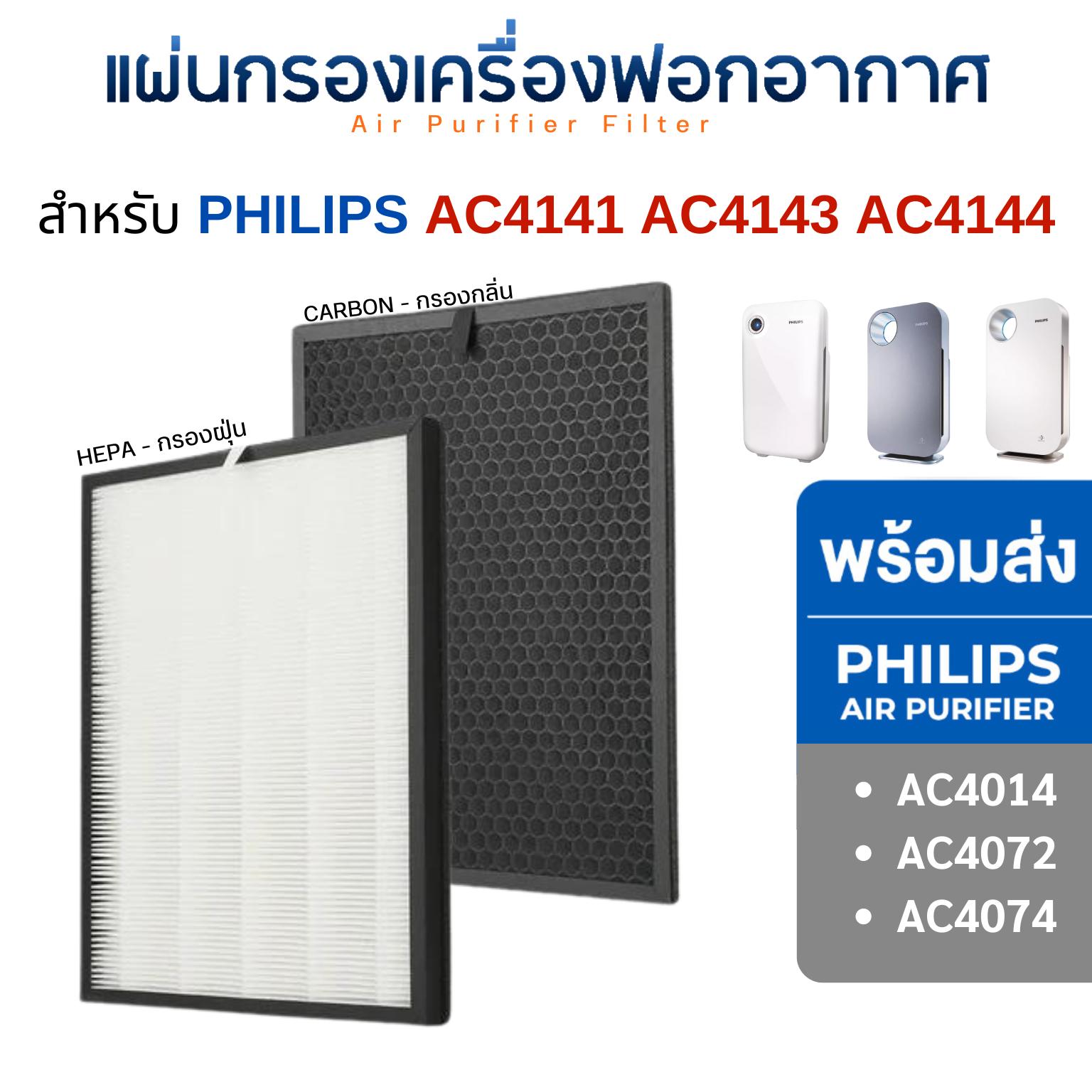 Philips แผ่นกรองอากาศ FY4144 และFY4143 สำหรับ เครื่องฟอกอากาศ Philips AC4072 / AC4074 / AC4076 / AC4014 / AC4016 / AC4083