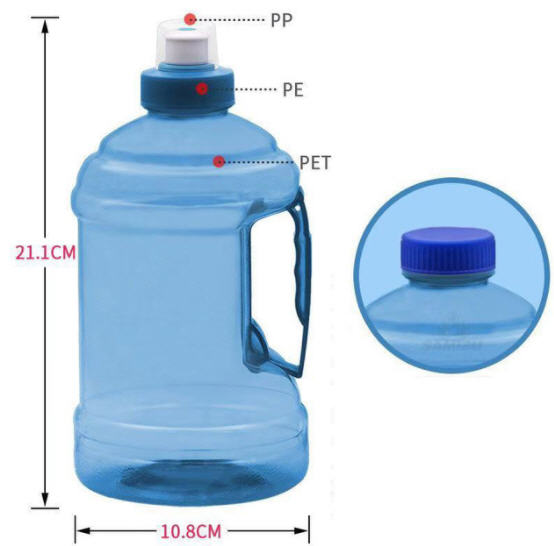 กระบอกน้ำพลาสติก,กระบอกน้ำฟิตเนส,ขวดน้ำออกกำลังกาย,2000ML