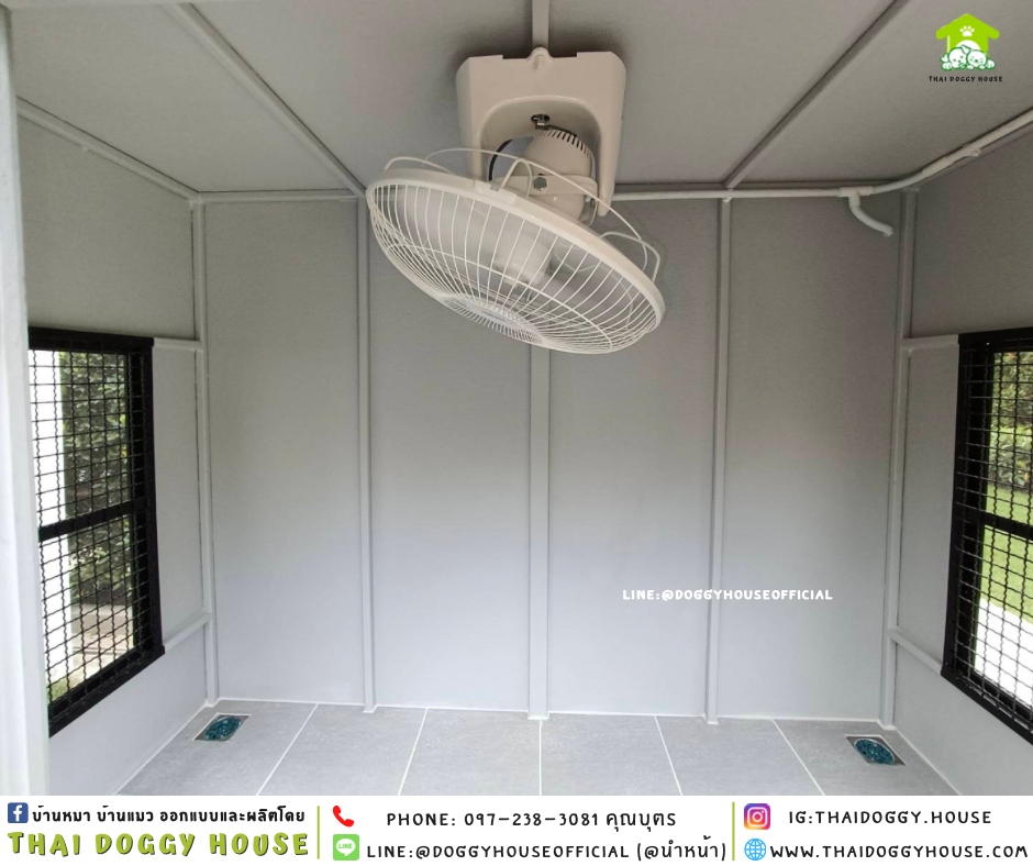 บ้านหมา ติดพัดลม แบบบ้าน 𝑩𝑶𝑿 𝑺𝑻𝒀𝑳𝑬