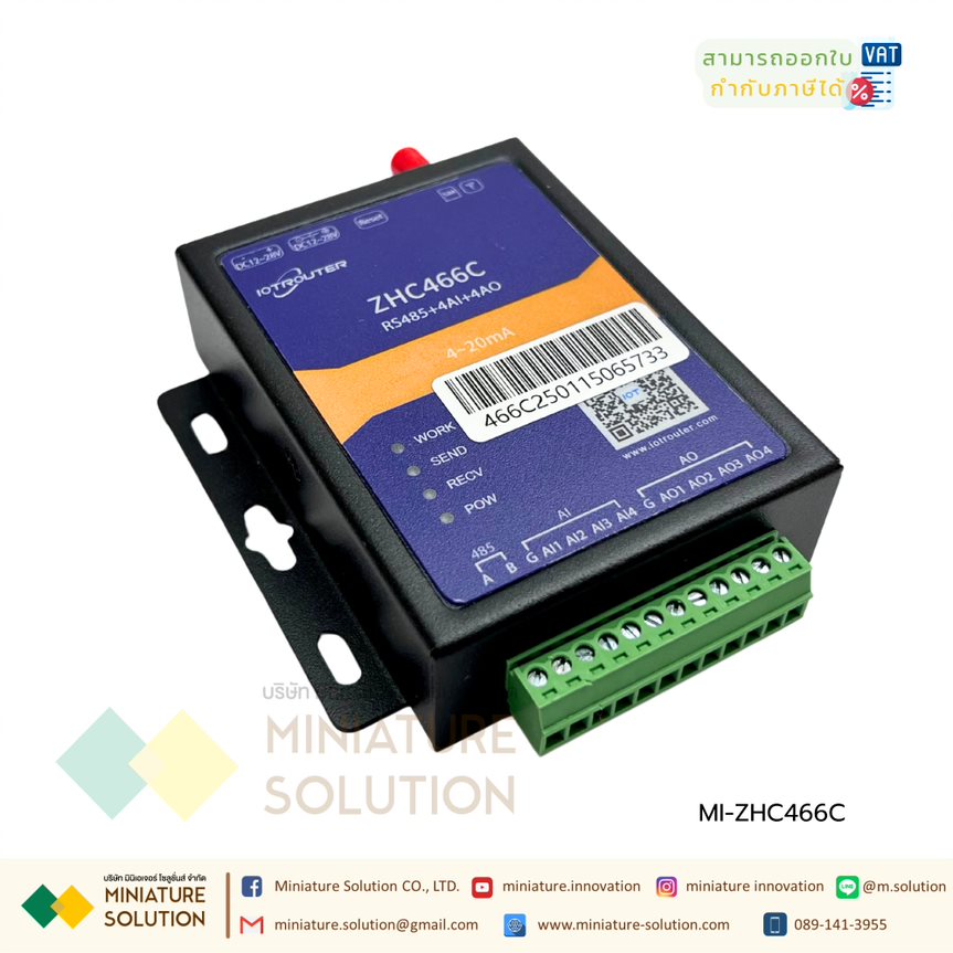 ZHC466C IO Controller 4G Modbus RTU 4-channel 0-10V/4~20mA analog output /analog input MQTT