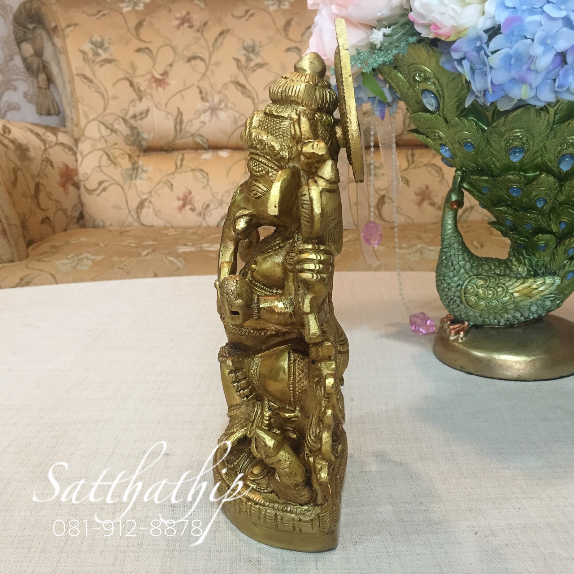 พระพิฆเณศ ปางสัมปทายะคเณศ (ทองเหลือง) ผลิตและนำเข้าจากอินเดีย - Ganesha: Lord of Success