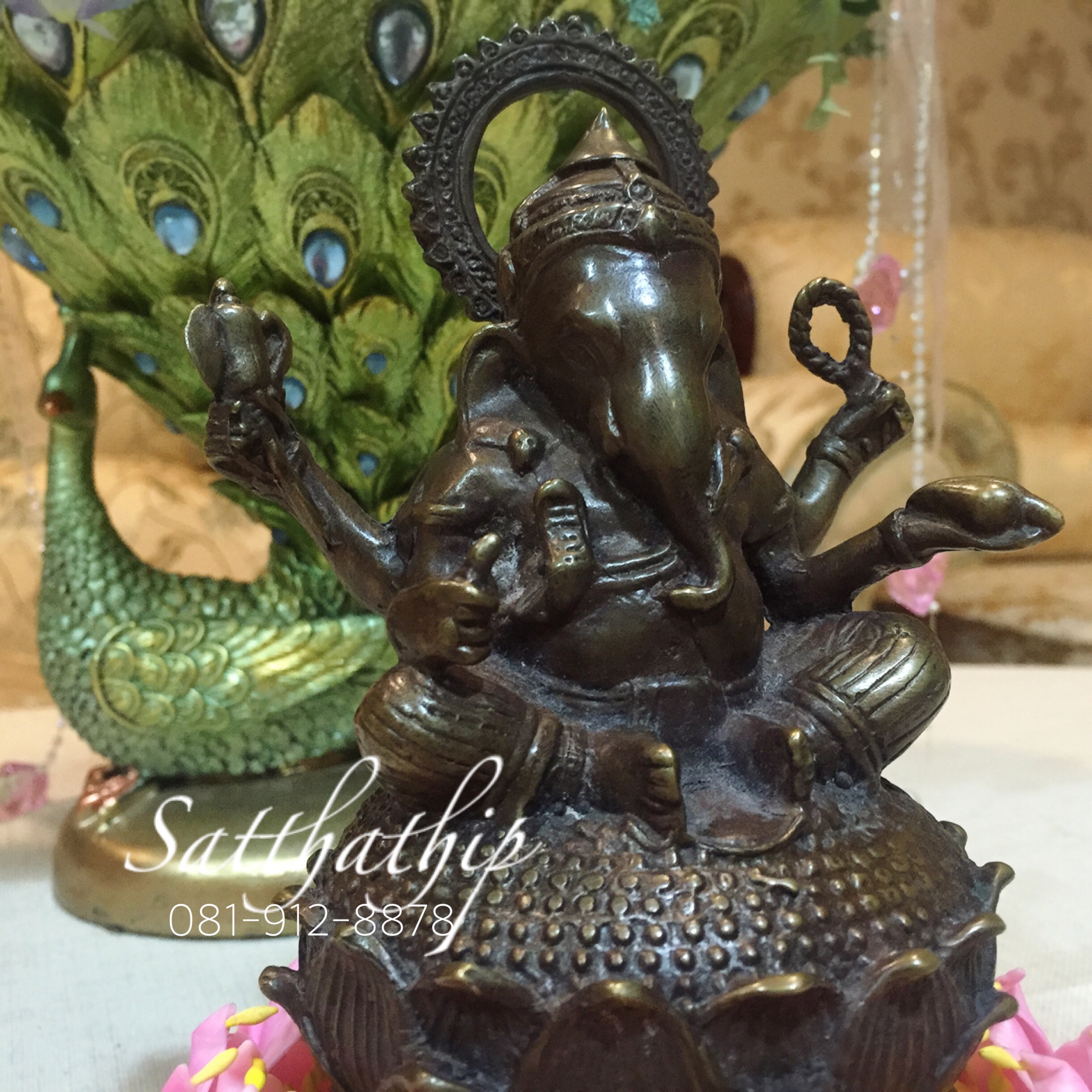 พระพิฆเนศปาง พระรีนาโมจัน คณปติ (ทองเหลืองรมดำ) - Ganesha: Lord of Success